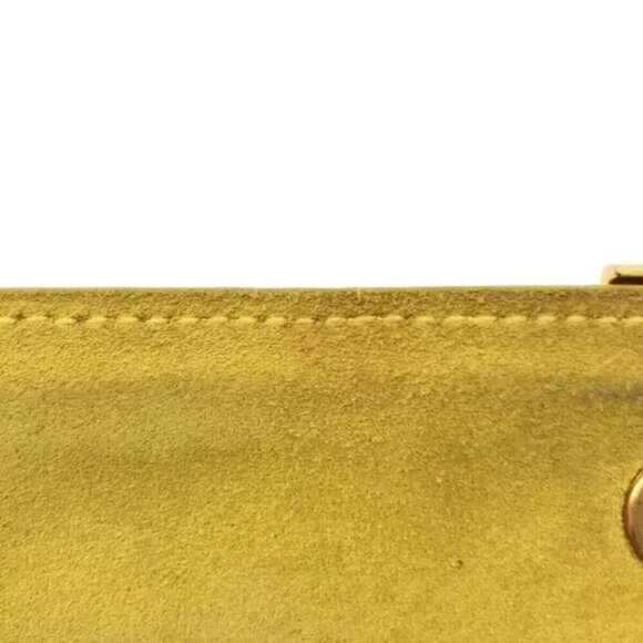 100% Authentic SAINT LAURENT PARIS Yellow Gold Leather Clutch Bag 500-11524 - Picture 10 of 12